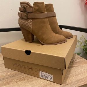 Francescas Quilted Brown Booties